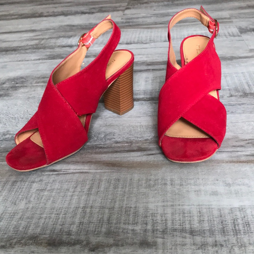Red suede heels